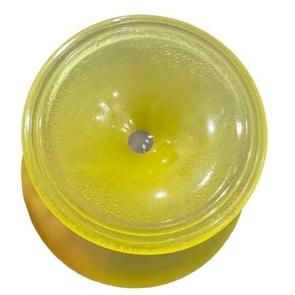 Vintage Compote Candy Trinket Dishes 2 Matching Canary Yellow Frosted Glass - Picture 6 of 14